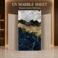 Panneau mural en faux marbre noir doré MORLENX, revêtement UV, PVC, résistant au feu, plaque sans joint pour la décoration des magasins de détail et des bureaux