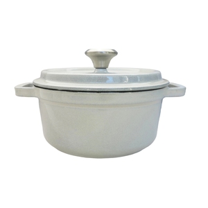 <span class=keywords><strong>Cocotte</strong></span> <span class=keywords><strong>en</strong></span> <span class=keywords><strong>fonte</strong></span> émaillée blanc ivoire de qualité supérieure, durable et à haute capacité de rétention de chaleur, pour usage domestique et professionnel. - Product Image 1