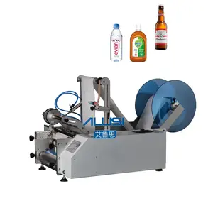 Halbautomatische Wasserspender-Etikettierdruckmaschine für runde Etiketten-Bewerber Craft-Brauerei Bierflasche Glas Dosen Aufkleber