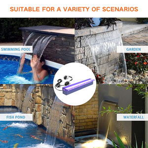 Cascade d'eau LED en PVC/Acrylique colorée pour piscine, OEM/ODM, vente chaude - Product Image 2