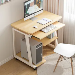โต๊ะไม้สำหรับเขียนหนังสือโต๊ะคอมพิวเตอร์พร้อมชั้นเก็บของทันสมัย