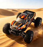 HOSHI Hijau&Oranye N416 Skala 1:16 2.4GHz 4WD RTR Mobil RC 36Km/jam Kecepatan Tinggi Kendaraan Listrik Mainan Kelas Hobi Truk Off-road