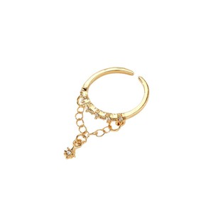Bague Étoile Géométrique Dorée Réglable avec Sertissage Pavé pour Femme – Bijou de Soirée - Product Image 5