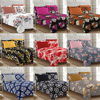 Parure de draps double king size 6 pièces en microfibre, super douce, à poches profondes, style américain, motifs lumineux
