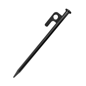 Estacas de suelo de acero engrosado para tiendas de campaña, carpas de exterior y uso en playa, clavijas rectas negras para el suelo - Product Image 1