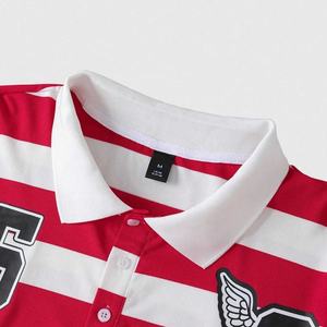 Polo à manches longues rayé pour homme, tendance streetwear, imprimé graphique personnalisé avec strass, polo décontracté pour homme - Product Image 2