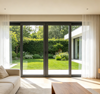 Porte coulissante de salle de bain en PVC-U avec double vitrage trempé, sans rouille, fonctionnement fluide pour balcon et cuisine