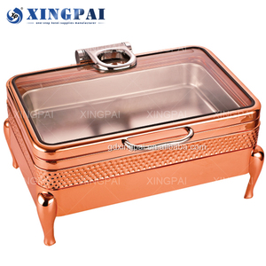 Xingpai ชุดบุฟเฟต์ทำจากแก้วสแตนเลสอุปกรณ์จัดเลี้ยงในเชิงพาณิชย์อุปกรณ์จัดเลี้ยงอาหารทำจากกุหลาบทอง - Product Image 2