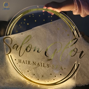Beauty Salon Custom Led Backlit Signboard Illuminated Signage Custom <strong>Wall</strong> 3d Light <strong>logo</strong> Metal Business Sign for Shop Decoration - Product Image 5