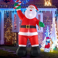 Weihnachtliche Lebkuchen-Themen Aufblasbare Weihnachtsmann-Figur für Garten-Feiertagsdekorationen, Polyester, Modell JR001, Festlicher Stil