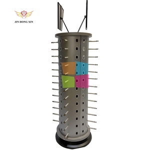 4 개의 탈착식 선반 및 키 잠금 장치가 있는 프리미엄 360 도 회전 안경 쇼케이스, 아크릴 디스플레이 케이스 - Product Image 3