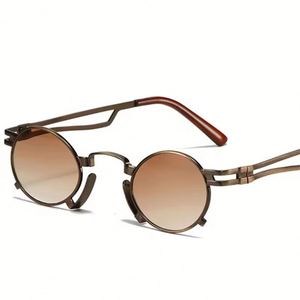Nouveauté 2025, lunettes de soleil ovales rétro en métal, style punk, UV400, petite monture, lunettes de soleil steampunk pour hommes et femmes - Product Image 2