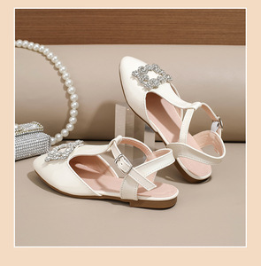 Wholesale New Kids' <b>Shoes</b> Girls' Crystal Embellished <b>Open</b>-<b>Back</b> Sandals for Girls Age 4-12 - Product Image 3