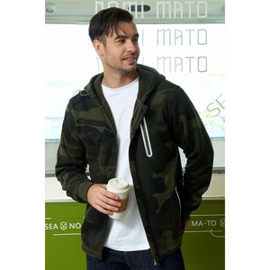 <b>Men's</b> Camouflage Zip Up Hoodie Fleece <b>Sweatshirt</b> With Pocket Regular Fit Casual Wear - Product Image 2