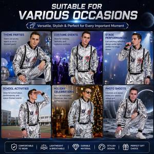 Disfraz de Astronauta Espacial para Niños MS, Disfraz de Halloween de Lujo de Poliéster para Fiesta de Carnaval, Disfraz de Astronauta Alienígena del Espacio Exterior - Product Image 4