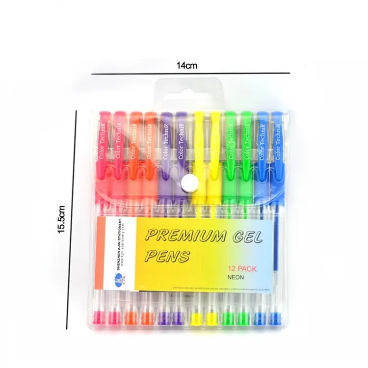 Das Briefpapier-Set für Büro-und Schul werbung enthält einen Glitzer-/Metallic-und fluor zieren den Farbgel-Tinten stift mit PVC-Verpackung