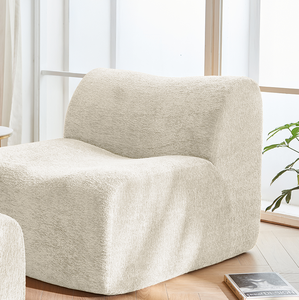 Comfortable Convertible <b>Single</b> Foam Compression Sofa Chair with Footrest + Pillow-Space-Saving Apartment & Hotel Use Fabric Set - Product Image 6