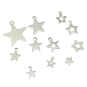Anno Jewelry – pendentifs étoile et lune en acier inoxydable, accessoires pour la fabrication de bijoux, 30 pièces, formes mixtes, ton argent et or - Product Image 3
