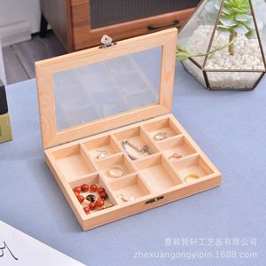 Caja de Almacenamiento de Madera con Tapa Abatible, Organizador de Joyas de Madera Maciza para Escritorio, Uso Doméstico, 1-3L, Tamaño Personalizable - Product Image 3