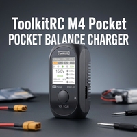 Chargeur intelligent ToolkitRC M4 Pocket DC 80W 5A pour batteries LiPo LiHV LiFe 1-4S avec entrée Type-C PD QC