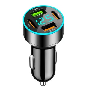 Chargeur de voiture Shin Mori 4 ports QC3.0 avec affichage numérique, charge rapide 12-24V pour appareils Huawei - Product Image 3