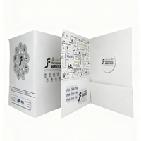 Carpeta de Presentación de Documentos Impresa Económica, Tamaño A4, de Cartón, Expandible, Blanca, con Logotipo en Dorado