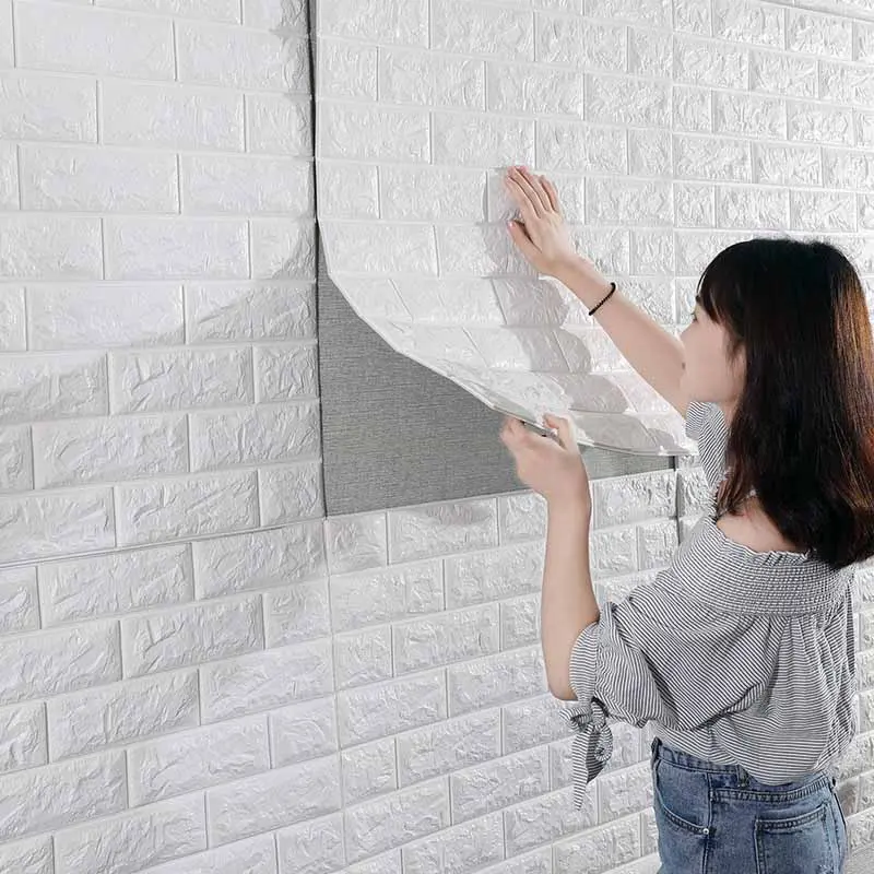Lâu năm hình nền hiện đại sang trọng không thấm nước tự dính 3D gạch bọt hình nền 3D Tường giấy gạch Đối với trang chủ phòng khách trang trí