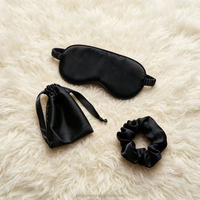 Lot de 3 masques de sommeil en satin et chouchous pour cheveux, doux, ajustables, respirants, confortables, couleur et logo personnalisables, toutes saisons, décontractés