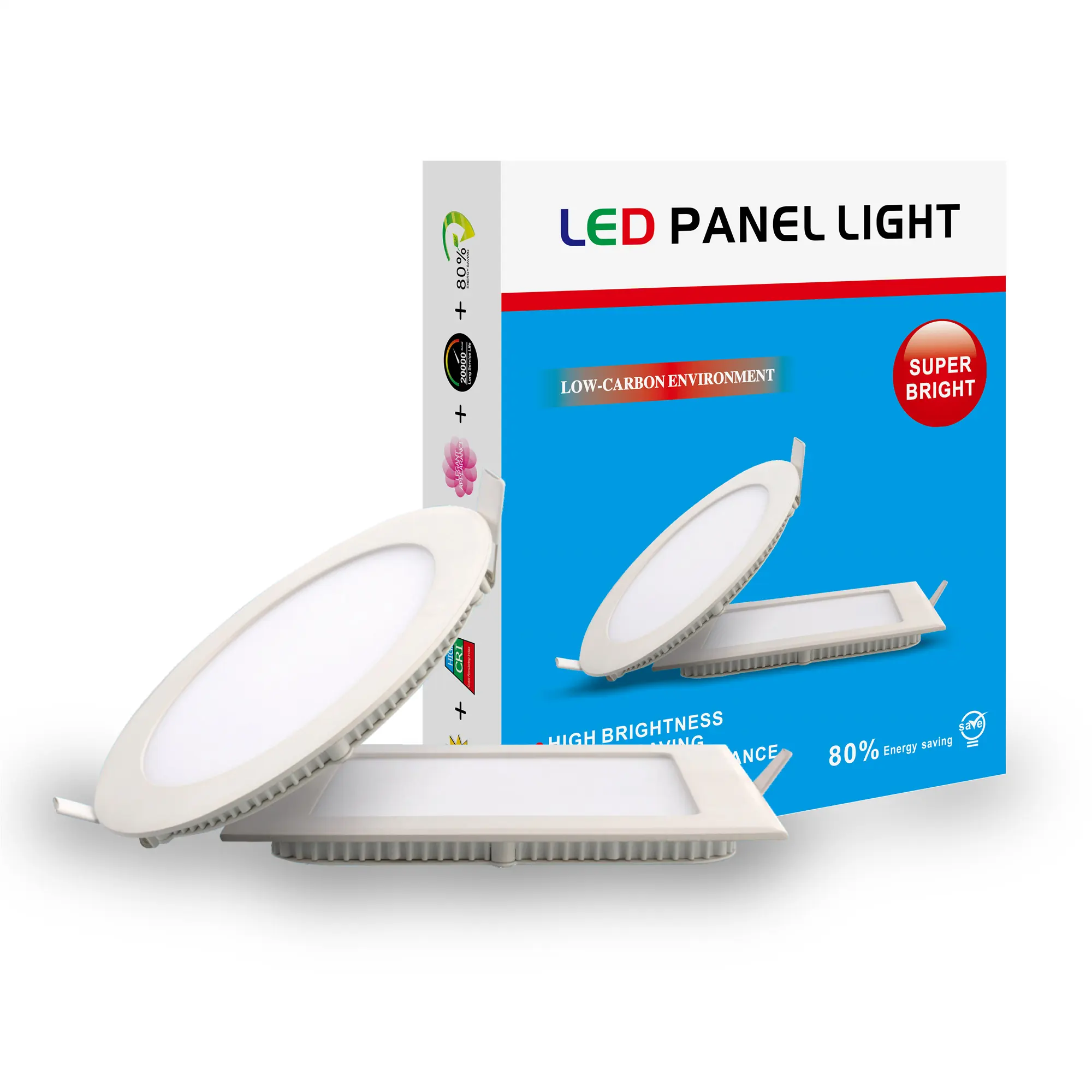 Panneau lumineux Led encastré en Aluminium, montage en Surface mince, sans cadre, 3W 6W 9W 15W 12W 24W 18W