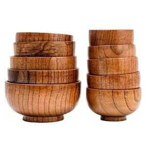 Tazón de Madera Maciza Hecho a Mano de Excelente Calidad para Servir Arroz, Sopa, Bocadillos, Ensaladas y Comida Diaria, Disponible para la Venta - Product Image 3