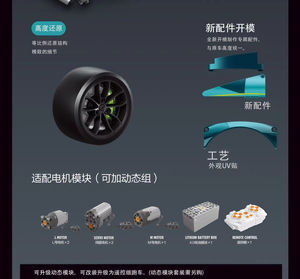 Blocchi da Costruzione Aston Martin Valkyrie LM Le Mans, Auto Sportiva da Corsa con Trasmissione Modificata e Telecomando, Modellino Giocattolo - Product Image 5
