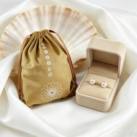 Pochette en velours à cordon de serrage, sac cadeau en flanelle personnalisé avec logo, rangement portable pour bijoux (bague, boucles d'oreilles, collier, bracelet) et bonbons