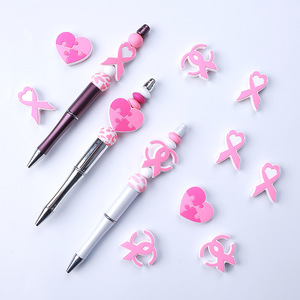 ลูกปัดซิลิโคนรูปหัวใจสีชมพูสำหรับทำปากกา <span class=keywords><strong>ราคา</strong></span>โรงงาน ปลอดสาร BPA สำหรับงาน DIY ทำของเล่นเด็กกัดเล่น - Product Image 4
