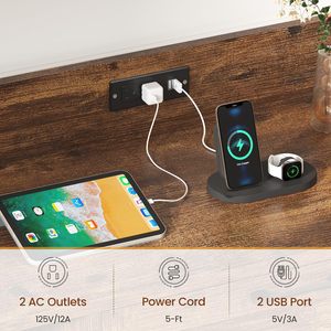 SENYU <b>Metal</b> Vertical Filing <b>Cabinet</b> with Charging Station Lock Eco-Friendly Durable Home Office Printer Stand with Open <b>Storage</b> - Product Image 4