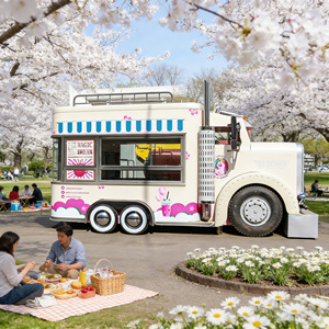 New Design Round Shape Food Cart Stylish Mobile Vending Cart for European Market - Product Image 1