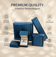 Coffret de luxe personnalisé carré en cuir PU ensemble de bijoux Logo en aluminium personnalisé pour Bracelet bague boucle d'oreille grand collier emballage