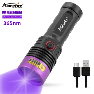 Alonefire SV53 15W lampe de poche UV haute puissance 365nm détecteur de taches d'argent pour animaux de compagnie marqueur de travail de chasse Usb Rechargeable vérificateur torch