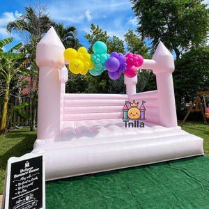 Trampoline gonflable Moonwalk Saut Château gonflable Ligne de saut PVC <span class=keywords><strong>Blanc</strong></span> Maison de rebond de mariage avec toboggan - Product Image 2