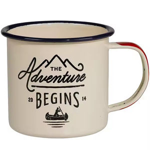 Personalizado 12oz 15oz17oz sublimación negro naranja blanco café vino agua esmalte Camping tazas taza con asa para impresión - Product Image 3