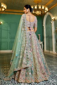 Made of Premium Quality Multi Colour Bridel <strong>Net</strong> Fabric Full Flaire Semi-Stitched <strong>Lehenga</strong> With Gotapatti and Sequins - Product Image 5