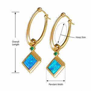 Orecchini ovali vintage dal design verde, orecchini color oro, gioielli eleganti alla moda per le donne, regalo per feste - Product Image 5