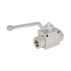 Vanne à bille haute pression 1/2 pouce filetée en acier au carbone avec trous de fixation pour utilisation dans l'industrie de l'eau, du pétrole et du gaz - Product Image 1