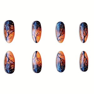 Fournitures pour Ongles Produits <span class=keywords><strong>de</strong></span> Beauté Ongles Presse sur Ongles Halloween Chauve-Souris <span class=keywords><strong>Nuit</strong></span> Arbre Flétri Ongles Wearable Amande Conseils Charms - Product Image 4