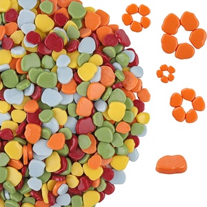 New Arrivals Pure Colour Loose Diy Petal Flower Shape Recycled Glass Mosaic Craft Tiles
