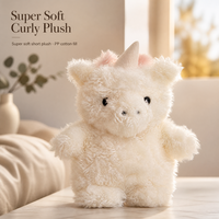 Peluche Licorne Bouclée 20cm Super Douce en Peluche Courte pour Machine à Griffes, Cadeau de Mariage, Présentation