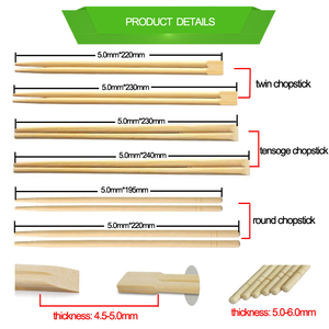 Baguettes jetables en bambou de haute qualité avec emballage individuel, connectées en haut, baguettes jumelles - Product Image 5