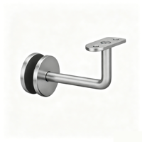 Support d'angle réglable moderne noir en acier inoxydable 316L pour main courante de escalier à tube rond ou carré