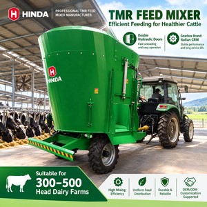 Mélangeur TMR vertical remorqué 5m³ pour aliments du bétail, wagon mélangeur d'ensilage monté sur tracteur pour élevages de moutons et de chèvres - Product Image 2