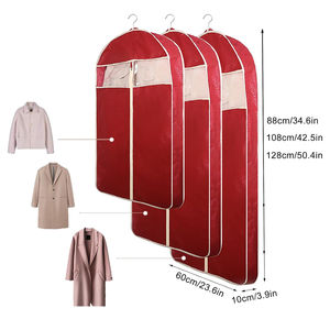 不織布エンボスドダストカバー服収納バッグコートダウンコート防塵ハンギングバッグ立体透明視認性 - Product Image 5