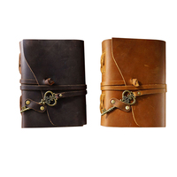 Carnet A5 personnalisé fait main en cuir véritable Crazy Horse avec pince à billets – Journal de voyage créatif pour l'école et le quotidien